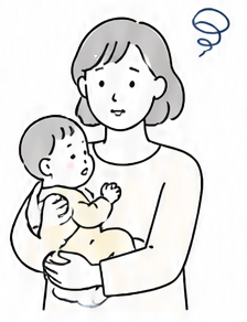 赤ちゃんを抱いて水の安全性を心配する女性