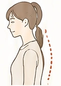 姿勢が崩れた女性のイラスト